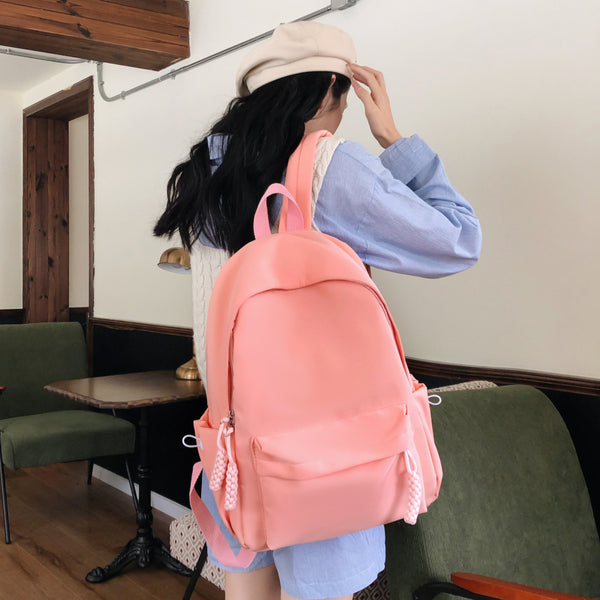 Wholesale new small fresh backpack candy color simple large capacity student schoolbag leisure travel backpack