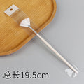 Small fan head thin wooden pole white hair fan brush 19.5cm