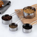 stainless steel baking measuring spoon and cup set - commercial grade flour, coffee, and milk powder measuring spoons - baking essentials