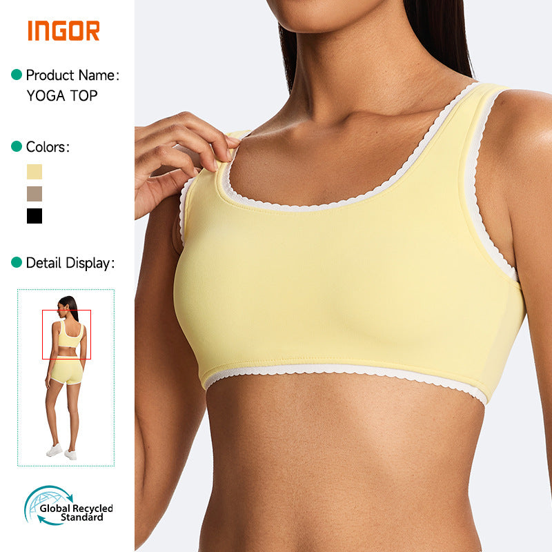 New arrival cross-border high-elastic sports intimates beautiful back bra three-point fitness yoga vest with chest pad for women classy