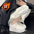 Thick solewhite shoes women's 2026 autumn winter new arrivaleasiest for matchheight increasing sneakers women's fleece-linedcasual sports shoes