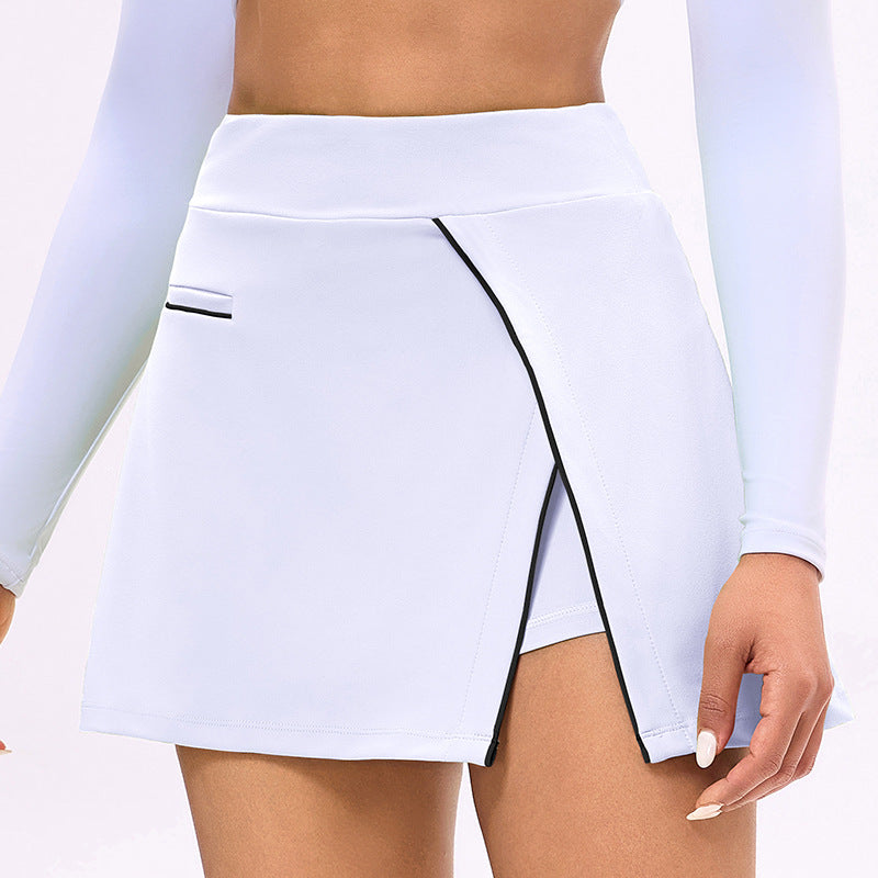 New summer fitness running sports skirt long sleeve top with padded bra tennis outfit golf tennis skirt for women