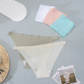 European and american seamless women's low-rise sexy panties - minimalist, thin, invisible thong bikini in ice silk
