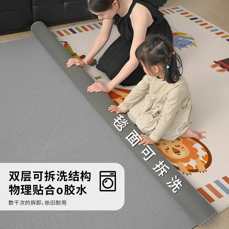 Removable and washable carpet kids room machine washable reading area double layer washable floor mat winter climbing mat bedroom bedside blanket