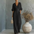 european and american cross-border women's jumpsuit: new summer collection - elegant, figure-flattering v-neck women's romper