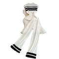 Fashionsuitfemalek-style sleevelesssilmknittingtopstwo-piece setcasualhigh waistslimming lookstraight-legloose pants
