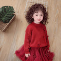 Girls' faux mink sweater - new  winter collection: warm, thick knit top for kids, soft and cozy knitwear for girls