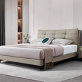 Puff fairy italian normcore genuine leather bed master bedroom cream style soft bag wedding bed classy first layer cowhide double bed