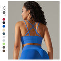 Amazon's new seamless knitted sexy back yoga wear breathable sweat-absorbent running fitness tops sports bra