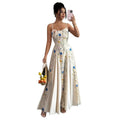 new european and american style floral halter neck maxi dress for women - spring collection