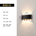 [8 heads] outdoor sand black waterproof wall lamp warm light 8w