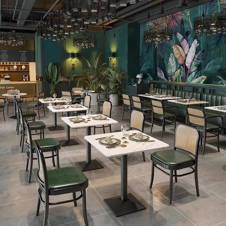 Customized solid wood restaurant card seat sofa commercial milk tea shop coffee shop table and chair barbecue shop hot pot shop card seat table and chair