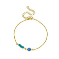 Amazon hot selling jewelry fashion popular devil's eye double layer anklet bohemia ankle chain beach foot jewelry