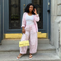 European and american cross-border women's fashion:  summer new collection - stylish casual turn-down collar long sleeve shirt and high-waisted tie-waist pants set