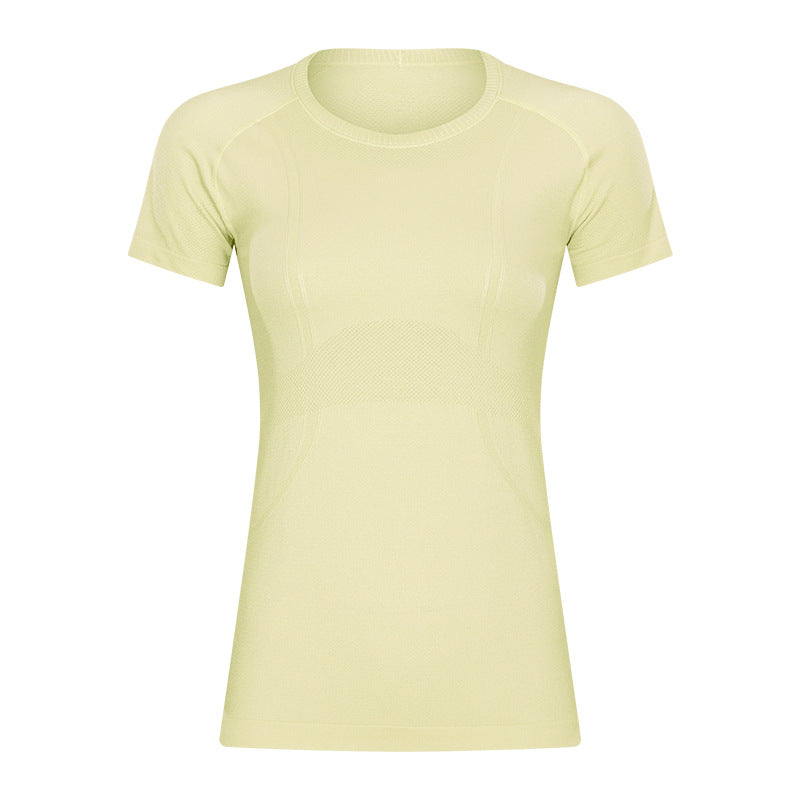 New women's short-sleeve crew neck activewear t-shirt - running, fitness, slim fit, breathable, shaping yoga top - s2067