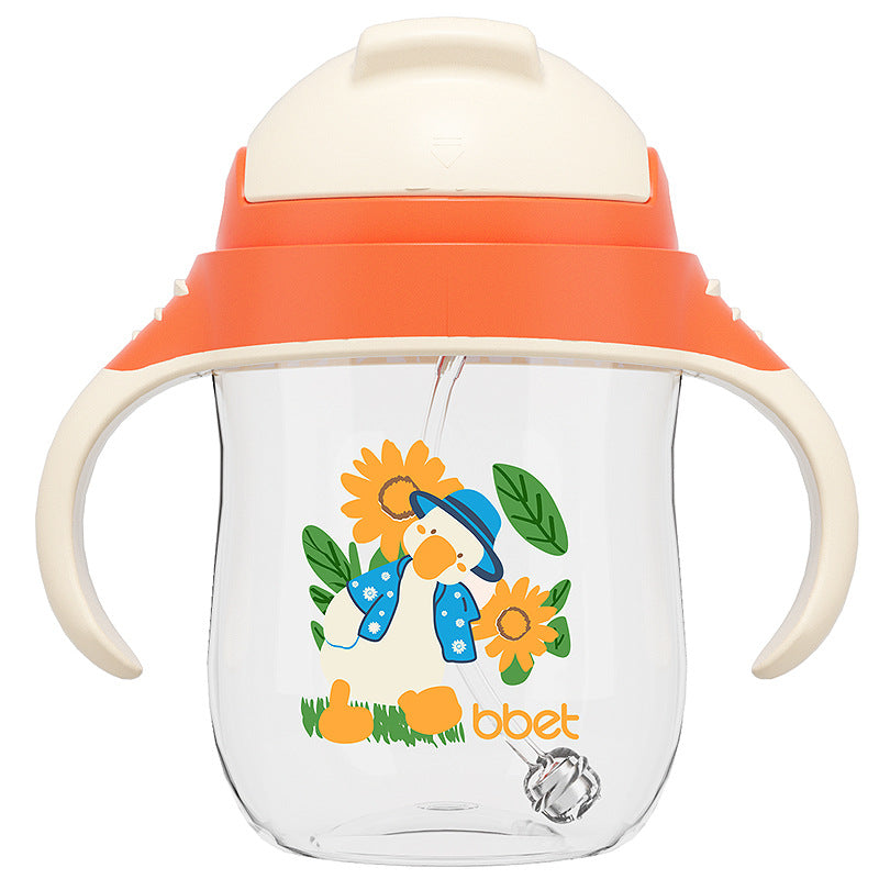 Big kids' tritan sippy cup - durable, drop-resistant bottle for ages 1-3+ - wide-neck straw cup for children
