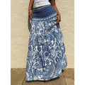 listing: new  women's elegant vacation-style beach print midi skirt