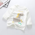 Boys' and girls' long-sleeve t-shirts, 100% cotton undershirts, spring and autumn styles, infant and toddler thermal underwear, baby tops, kids' and infant clothing