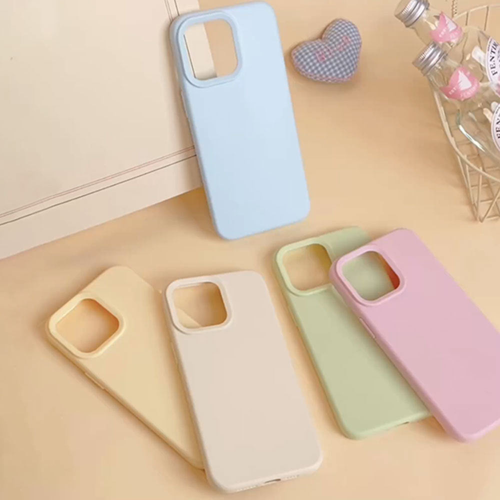 Skin-feeling solid color glutinous rice shell suitable for apple 18promax anti-fall mobile phone case iphone17 all-inclusive protective cover 15