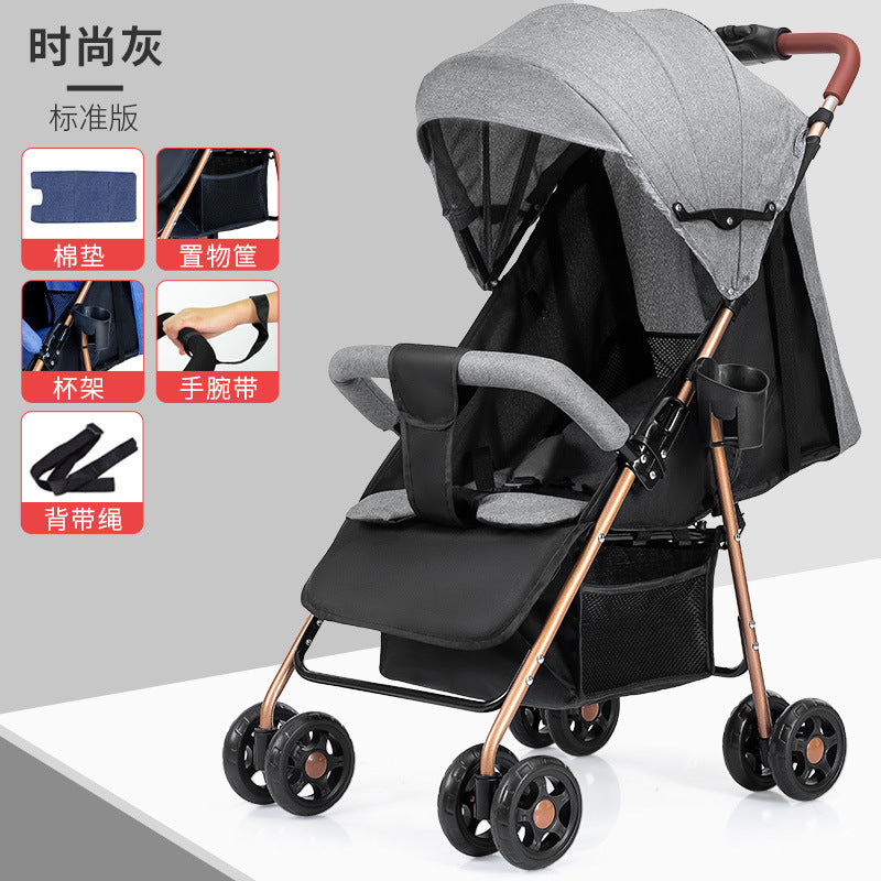 Baby stroller - convertible, reclining, foldable, lightweight - perfect for outings