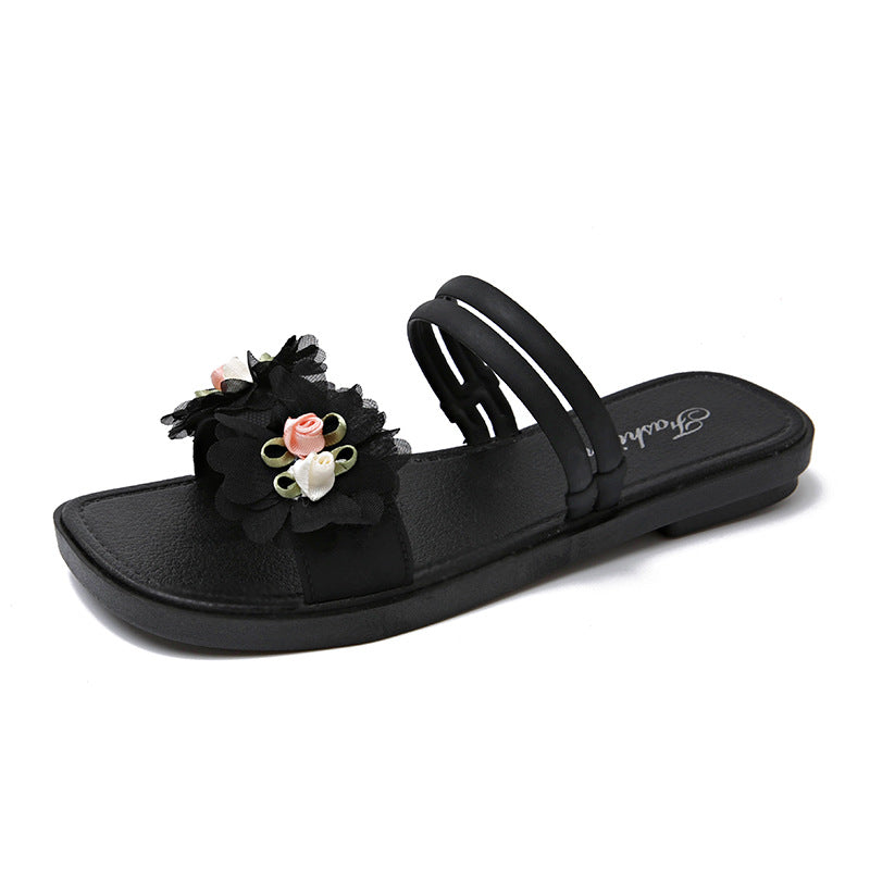 Summernew arrival two-wear sandals and slippers for women sweetflowersoutwear fairy style beautiful matching skirt beach slippers for women