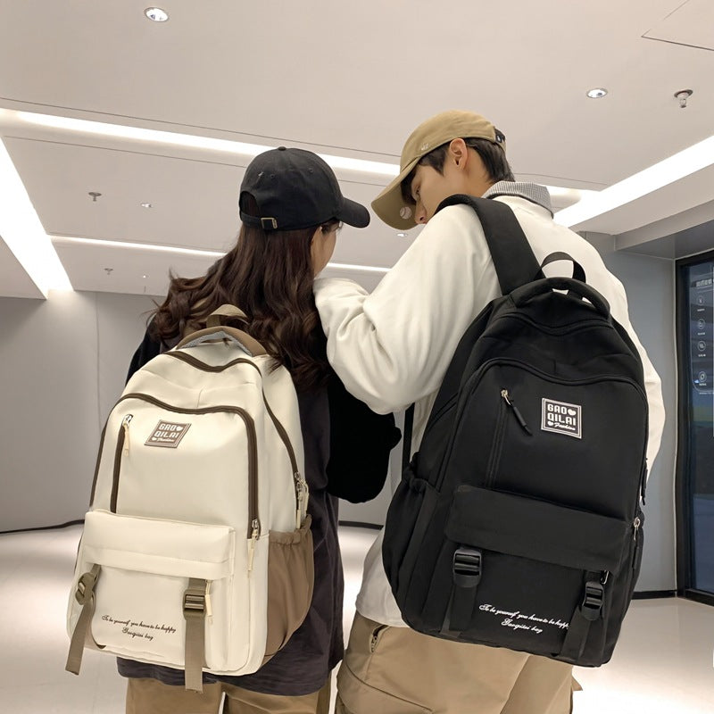 Backpack New wholesale students Junior high school students Large capacity Japanese and Korean version schoolbag Trendy fashion backpack Double shoulder