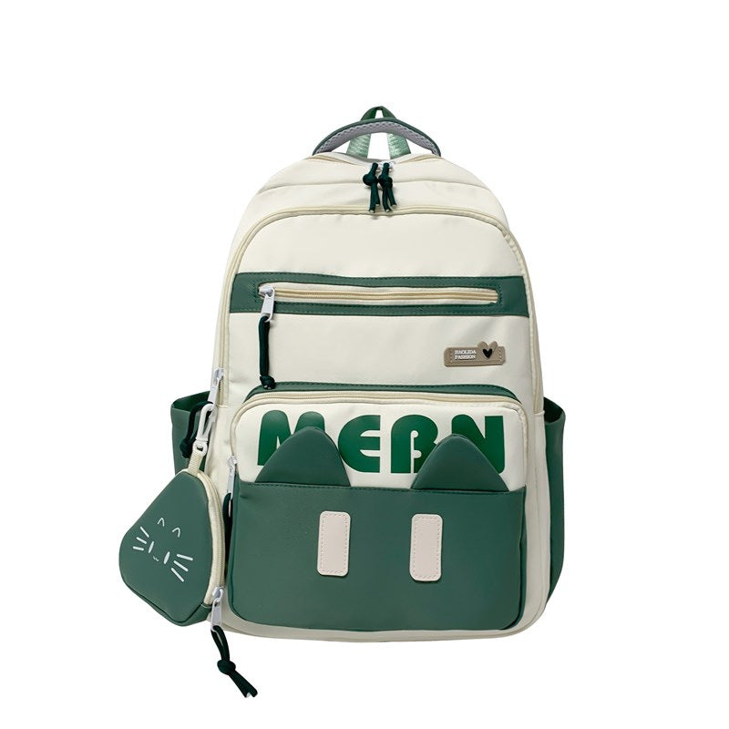 New cute and sweet backpack, junior high school student schoolbag for women, large capacity, small fresh and anti-splashing light backpack.