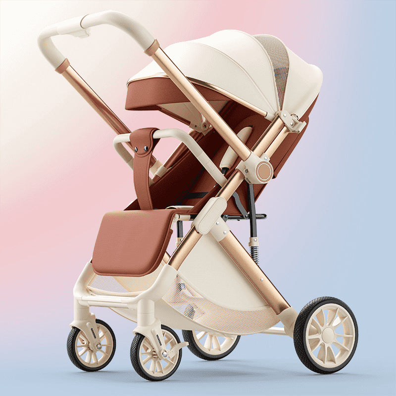 Kids lightweight foldable two-way baby walking baby handy gadget cross-border wholesale high view stroller can sit and lie down stroller