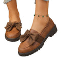plus sizeexportnew arrival small leather shoes for women thick heel thick solepreppy british style bows loafers wholesale