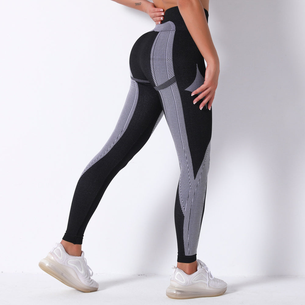 Clearance: european and american influencer-approved seamless knit sexy striped breathable moisture-wicking yoga pants for running, sports, and fitness