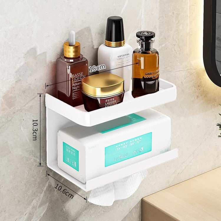 Face towel storage box Wall-mounted non-punching paper towel holder Disposable facial tissue rack for paper toilet carton