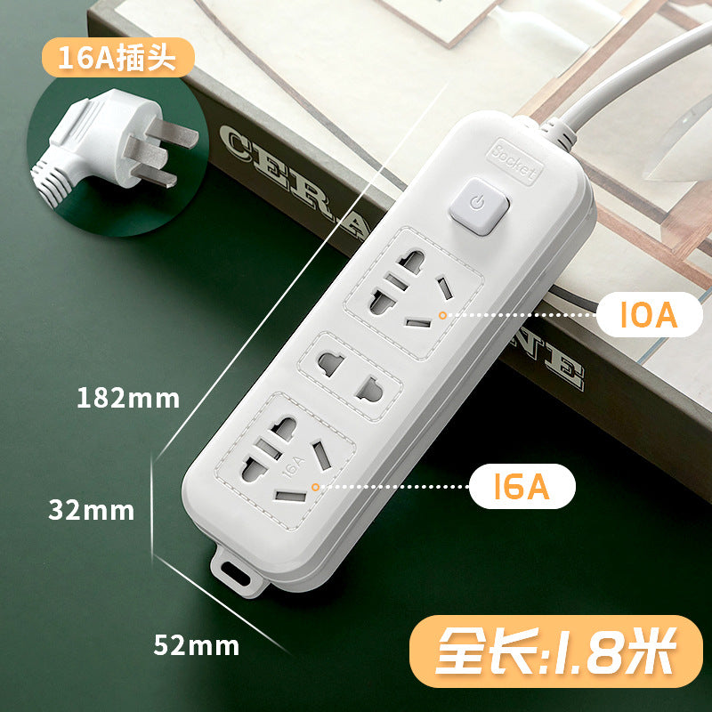 16a high-power 4000w multi-function power strip with socket converter for air conditioners, water heaters, induction cookers, and more