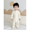 Baby cotton romper - newborn long sleeve bodysuit - autumn baby crawling suit