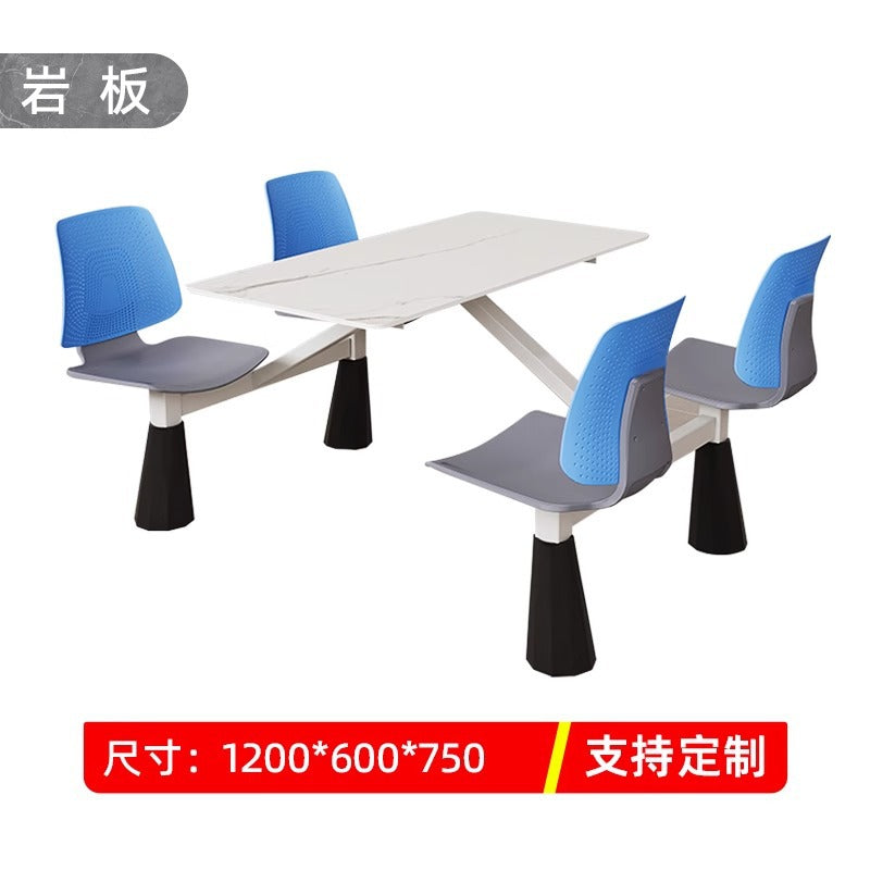 Company school canteen dining table and chair combination staff and students 4 people 6 people dining room table and chair commercial dining table and chair conjoined