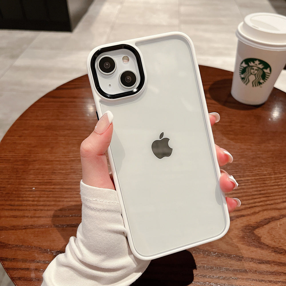 Suitable for iphone 17 air orange phone case, 15 apple 16 transparent hard case with gold shield metal lens ring, drop-proof