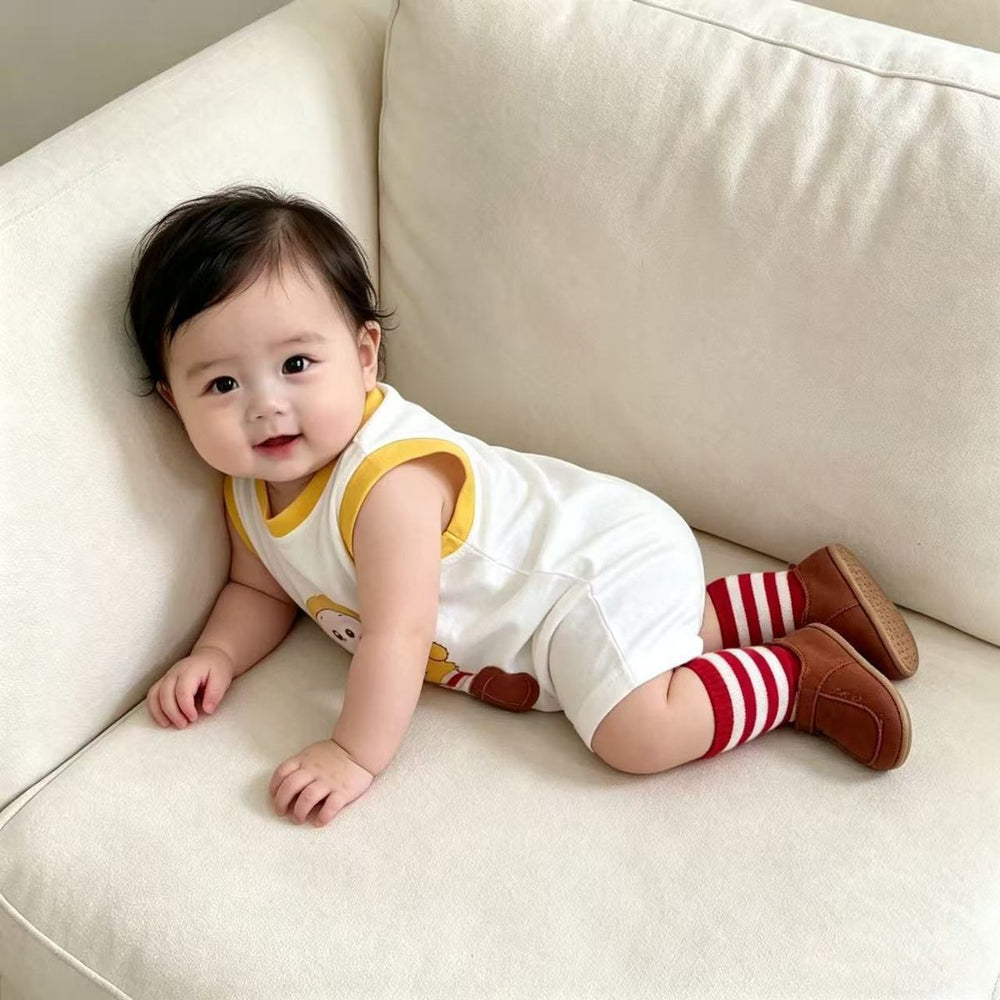 Summer new arrival: sleeveless romper for baby boys and girls - short-sleeve bodysuit, newborn infant crawling suit, cartoon outwear onesie