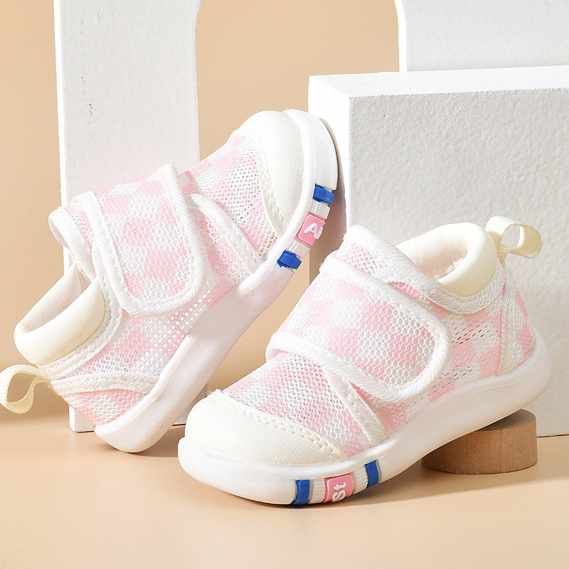 Baby sandals for boys, summer first walker shoes, 0-1-2 years old infant anti-slip soft sole mesh shoes for babies and toddlers, baby girl shoes
