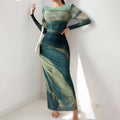 cross-border e-commerce women's fashion: european and american summer new arrivals - elegant, sexy, slim-fit, bodycon round neck dress