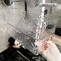 Glacier cosmetic organizer basket - luxury glacier pattern stackable storage box for desktop