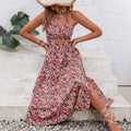 Pre-sale 72396#  cross-border women's fashion european and american ins elegantsweet small floral sexy suspender dress