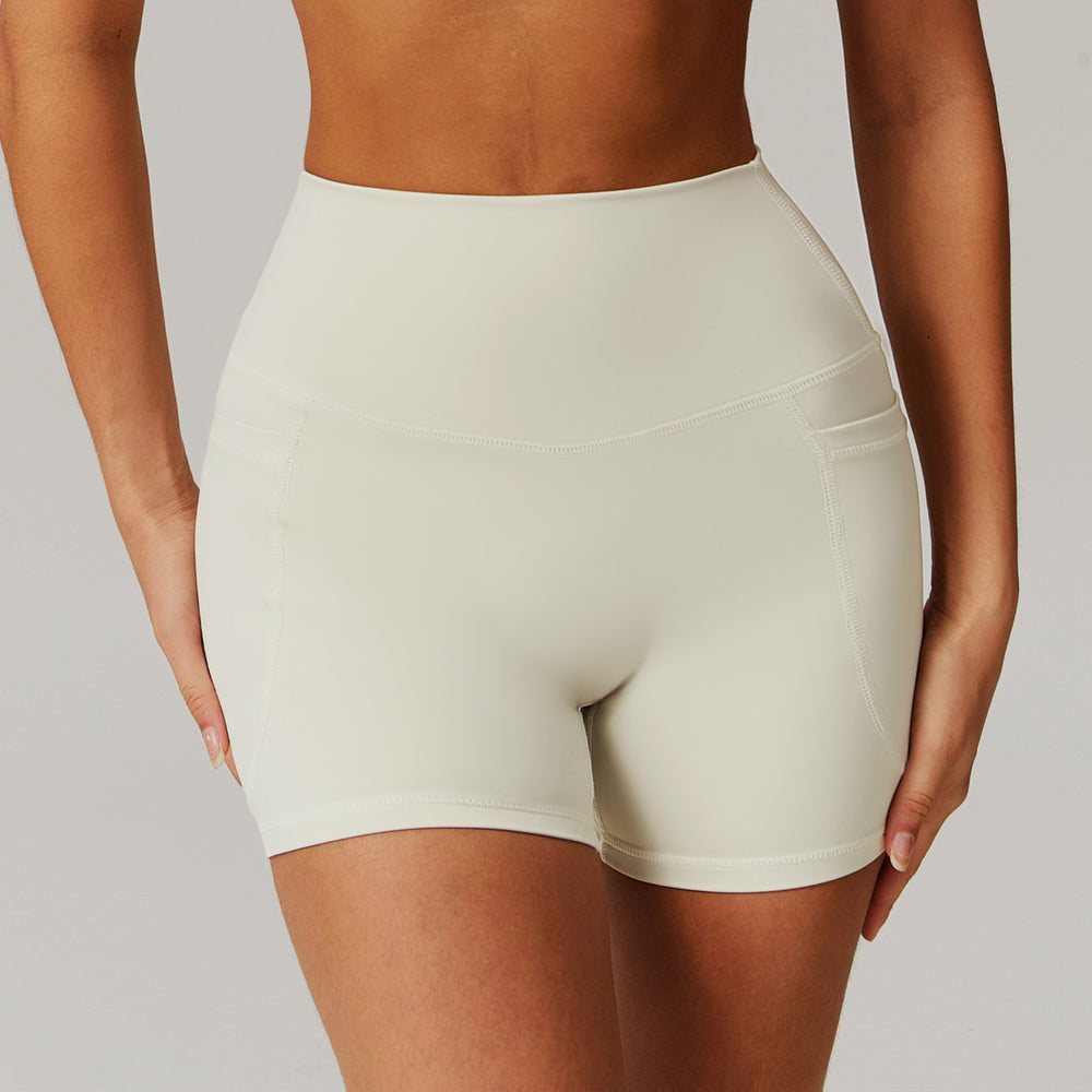 Summer barely-there athletic shorts - quick-dry, compression yoga pants with pockets - breathable cycling, running, and fitness shorts 6425