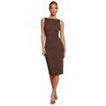 new arrivalfashionelegantstripes hip skirt sleeveless waist slit slimming look longdress