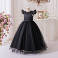 European and american newborn/first birthday dress - flutter sleeve tutu with bow, mesh skirt, flower girl princess dress, banquet/performance outfit