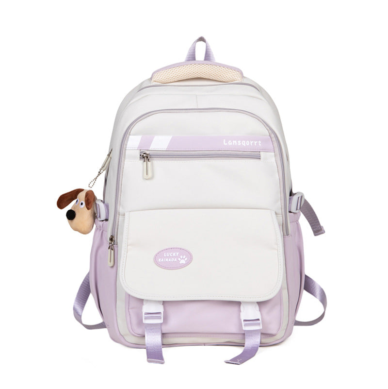 New small and fresh, junior high school student schoolbag, light student trendy backpack, high value, simple and large capacity backpack.