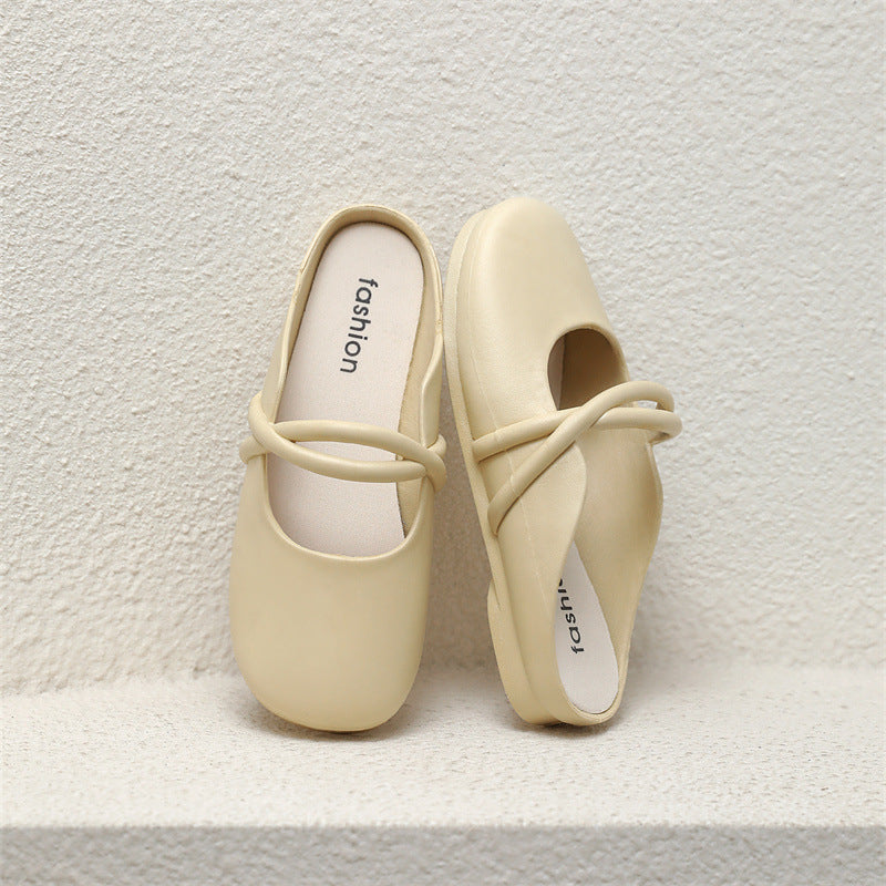 Women's slippers baotou half slippers slippers summer k-style lazy one-leg fashion outwear flats sandals new arrival