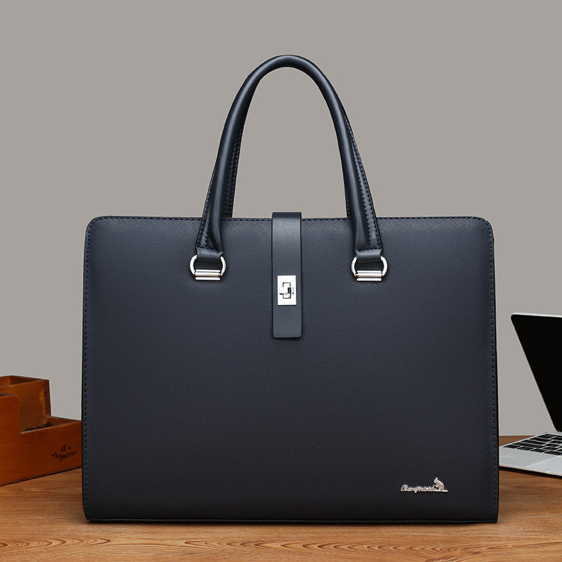 Spring new models, men's hand carry business commuting fashion high value large capacity handbag messenger bag file bag