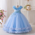 export girls' dresses: elegant embroidered mesh flower girl dresses, wedding gowns, evening dresses, runway & banquet apparel - wholesale