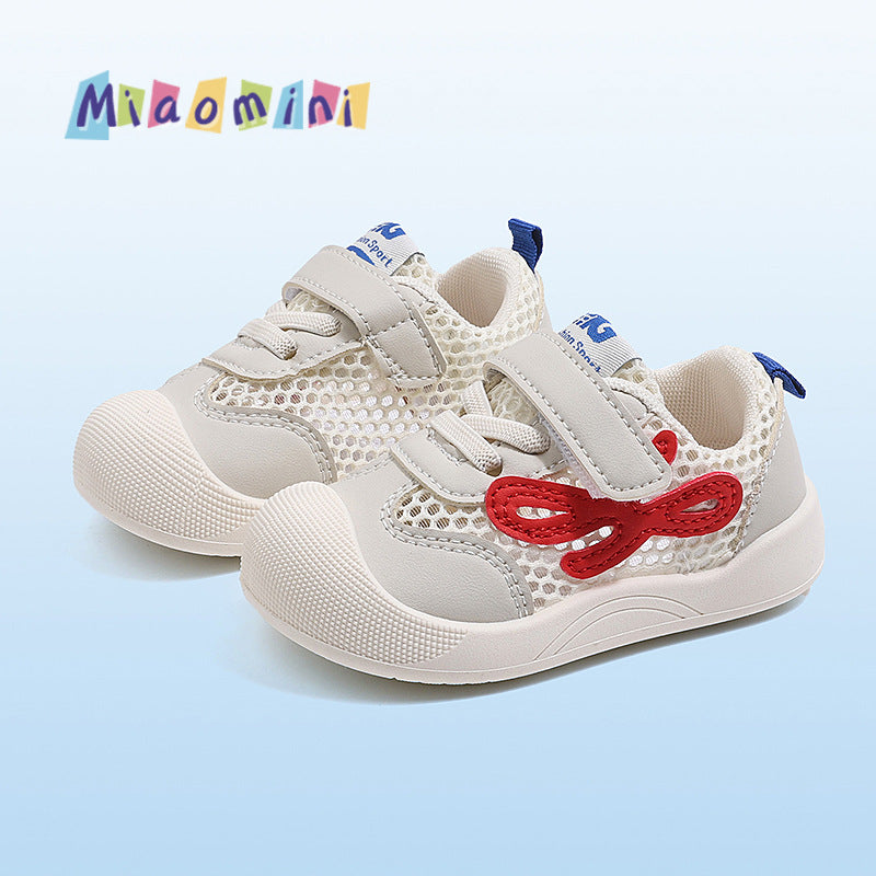 Spring/summer infant & toddler breathable mesh prewalker shoes - soft sole, non-slip, hook-and-loop closure, lightweight, anti-collision baby shoes for boys & girls