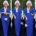 foreign trade african women's clothing plus sizeembroidered long skirt robe   lacedressin stock