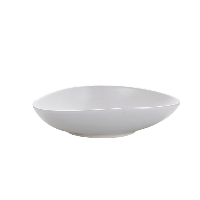 Creative triangular ceramic fruit salad plate - retro style, high-end ceramic dinnerware for restaurants and home use - deep dessert plate